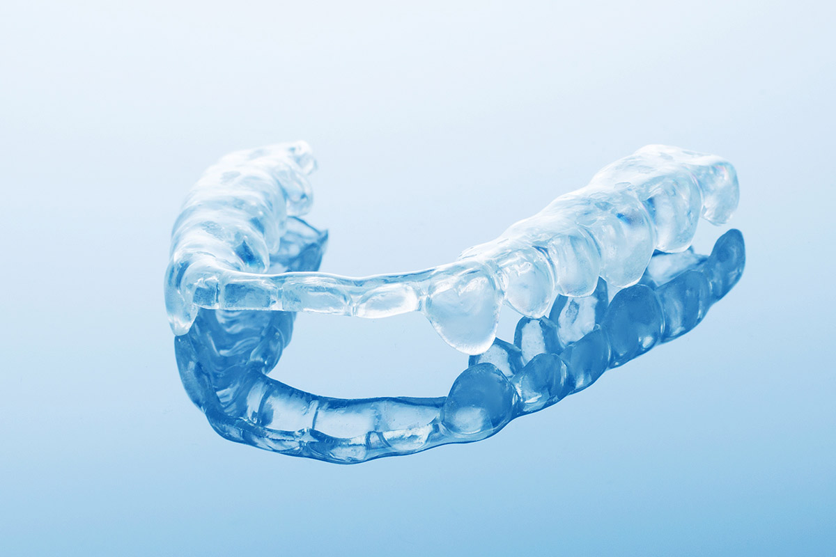 A night guard on reflective surface.